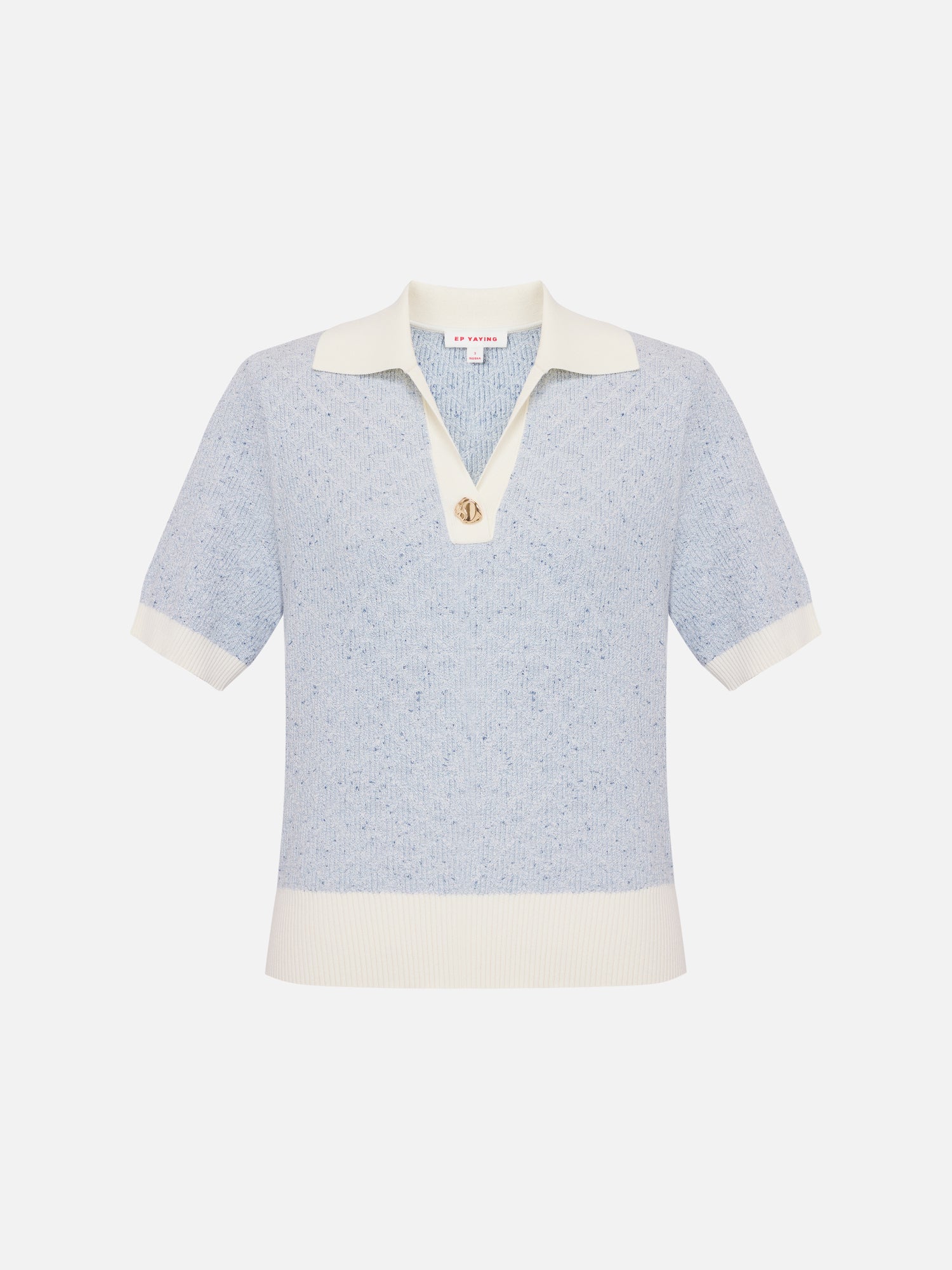 EP YAYING Color Block Polo Collar Knitwear