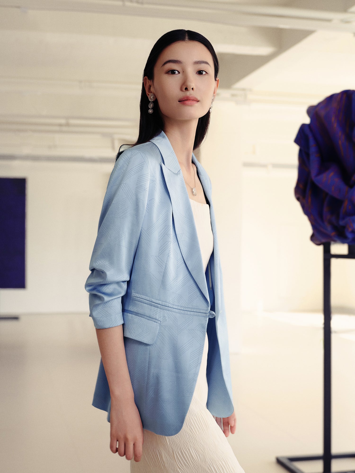 EP YAYING Silk Blazer