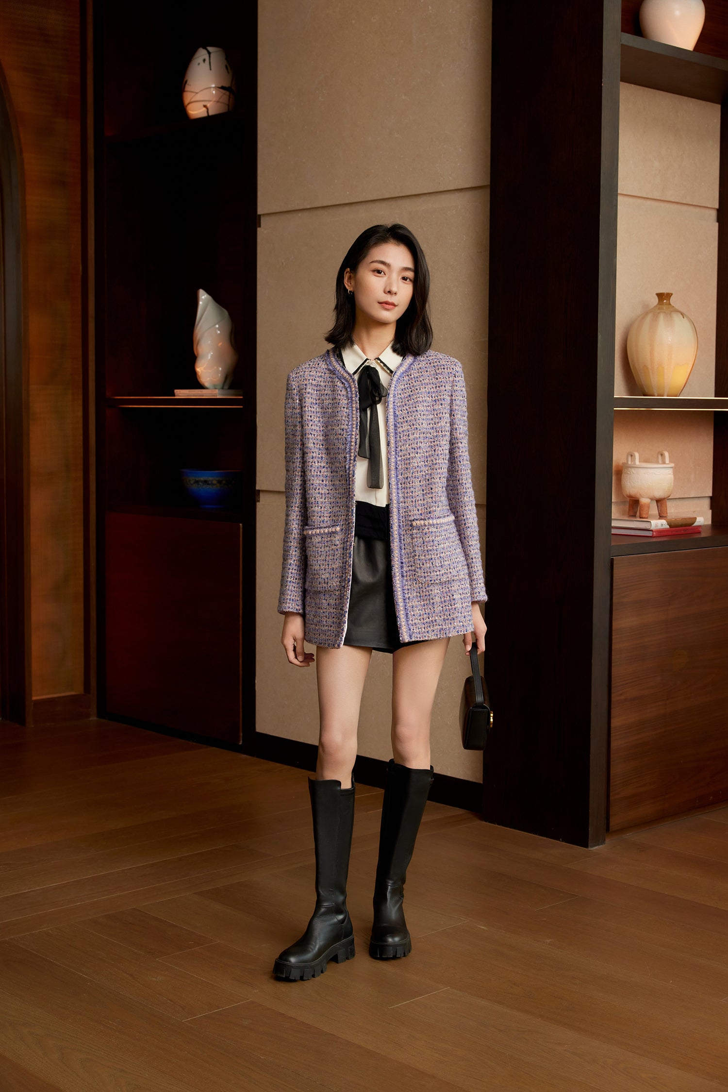 YAYING Tweed Parisian-Style Coat