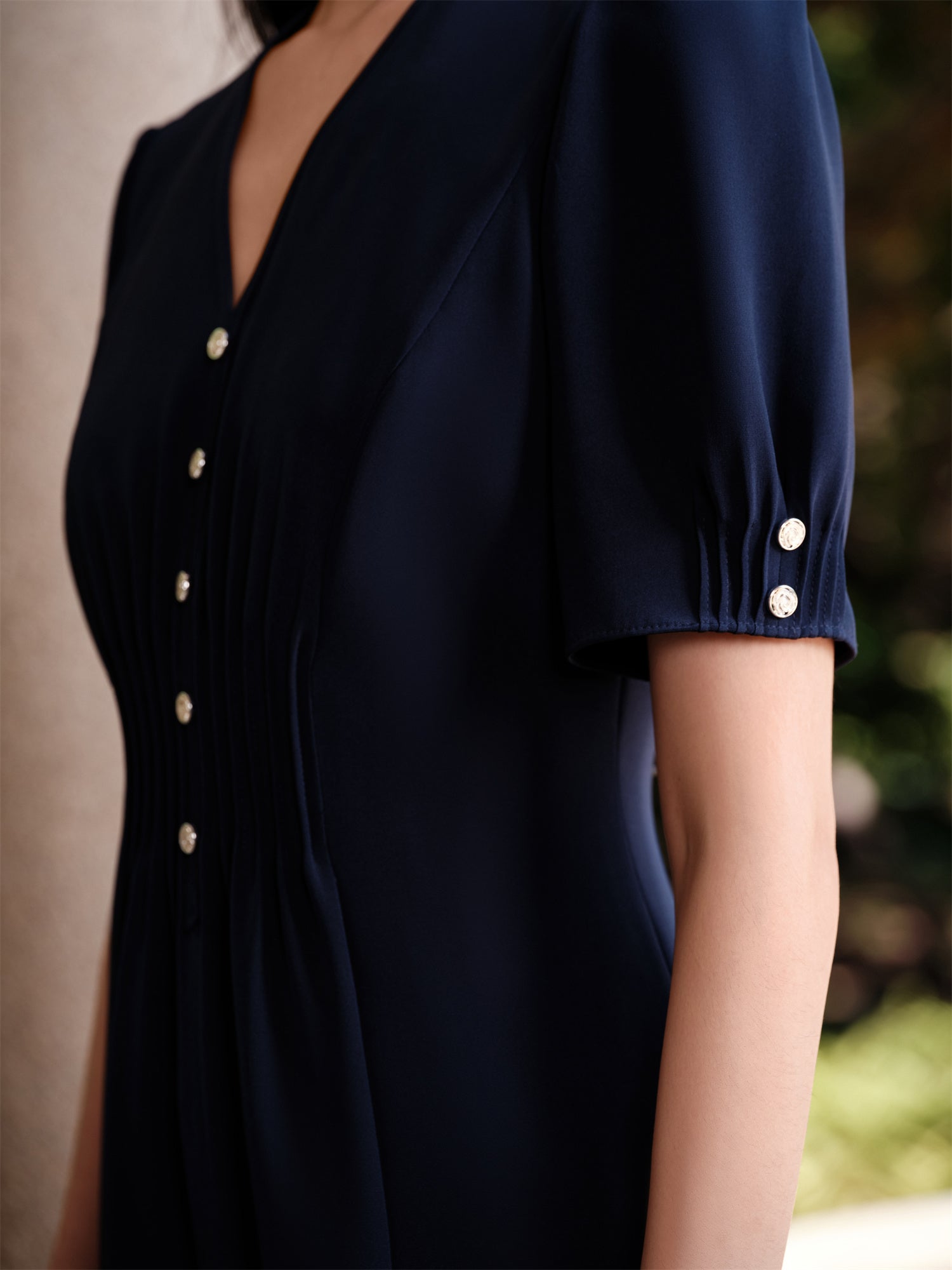 YAYING Silk V-Neck Dress