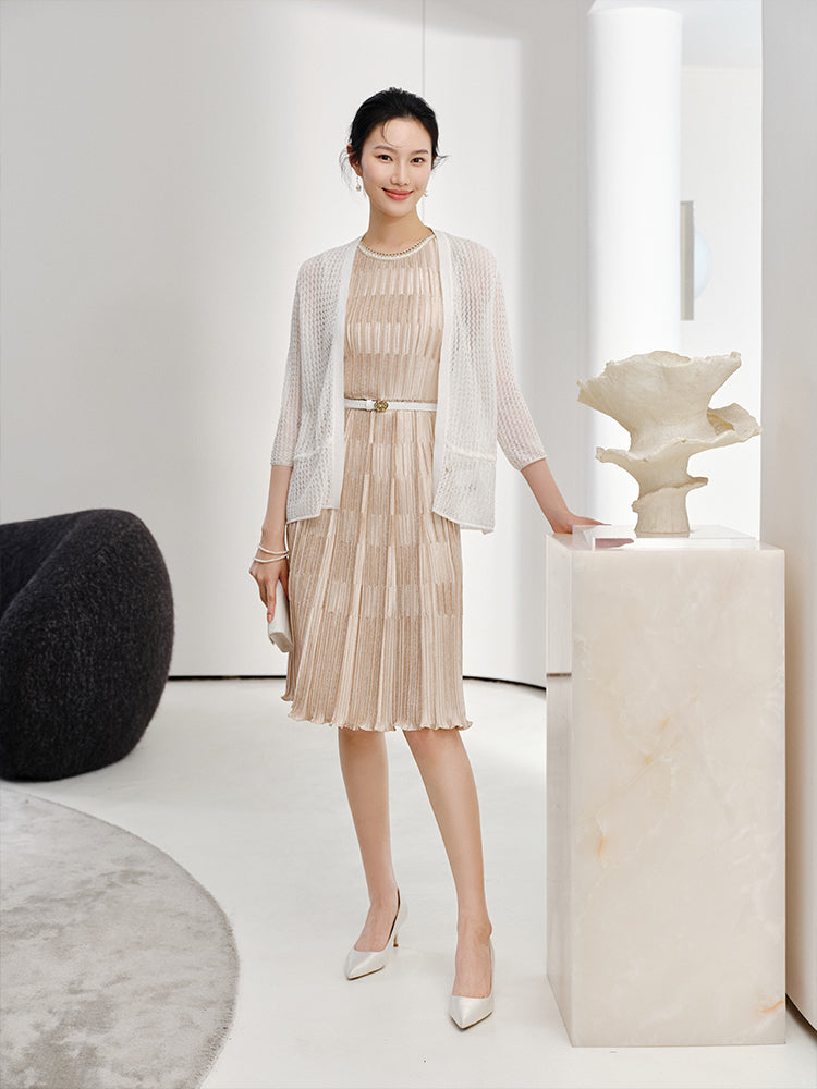 YAYING Pleated Sleeveless Dress