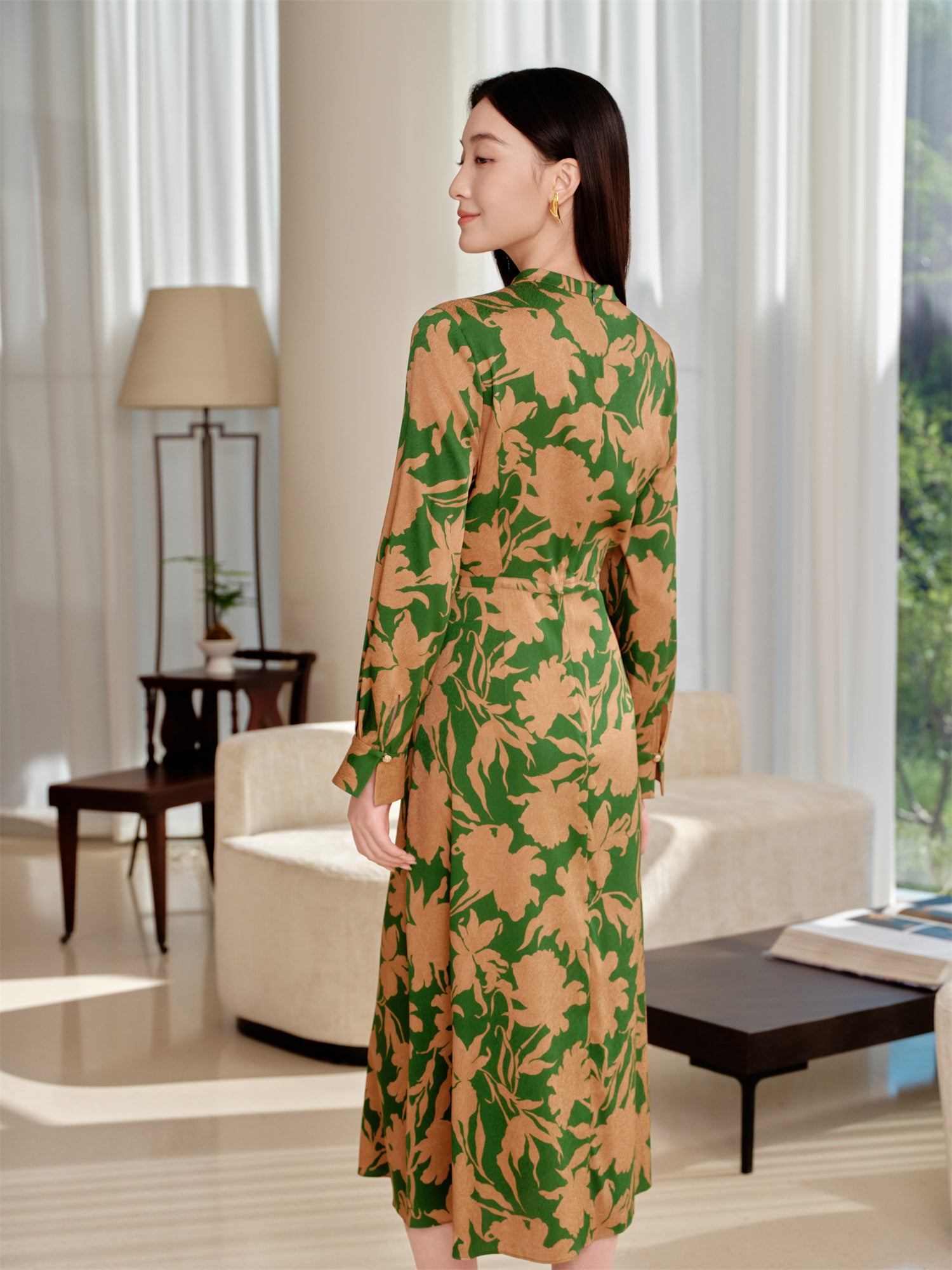YAYING Chinese Style Waist-Cinched Dress