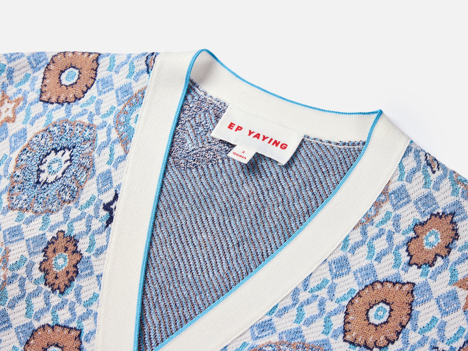 EP YAYING Vintage Jacquard Knit Cardigan