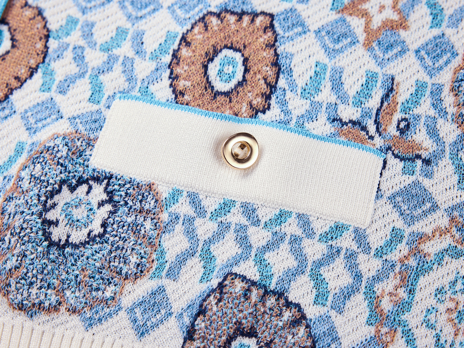 EP YAYING Vintage Jacquard Knit Cardigan