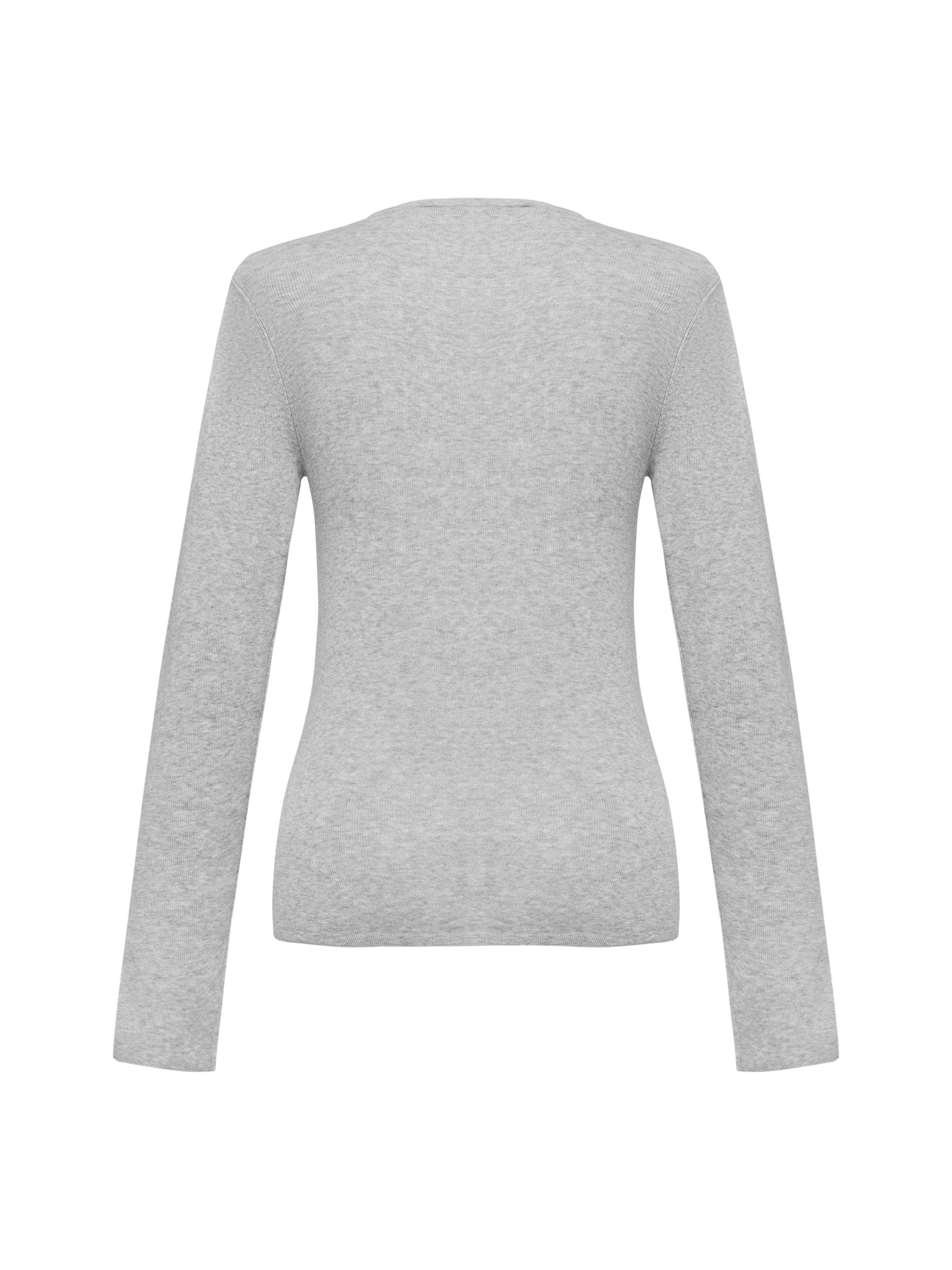 EP YAYING Slim round neck knit base sweater- Gray