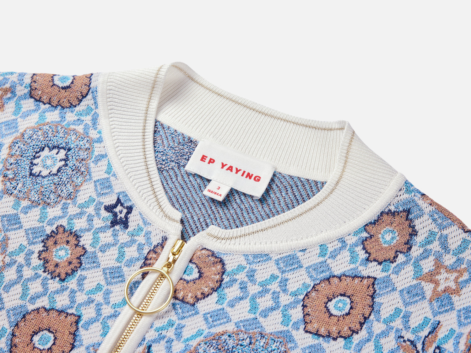 EP YAYING Vintage Jacquard Knit Cardigan