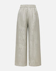 EP YAYING Linen Jacquard Wide-Leg Pants