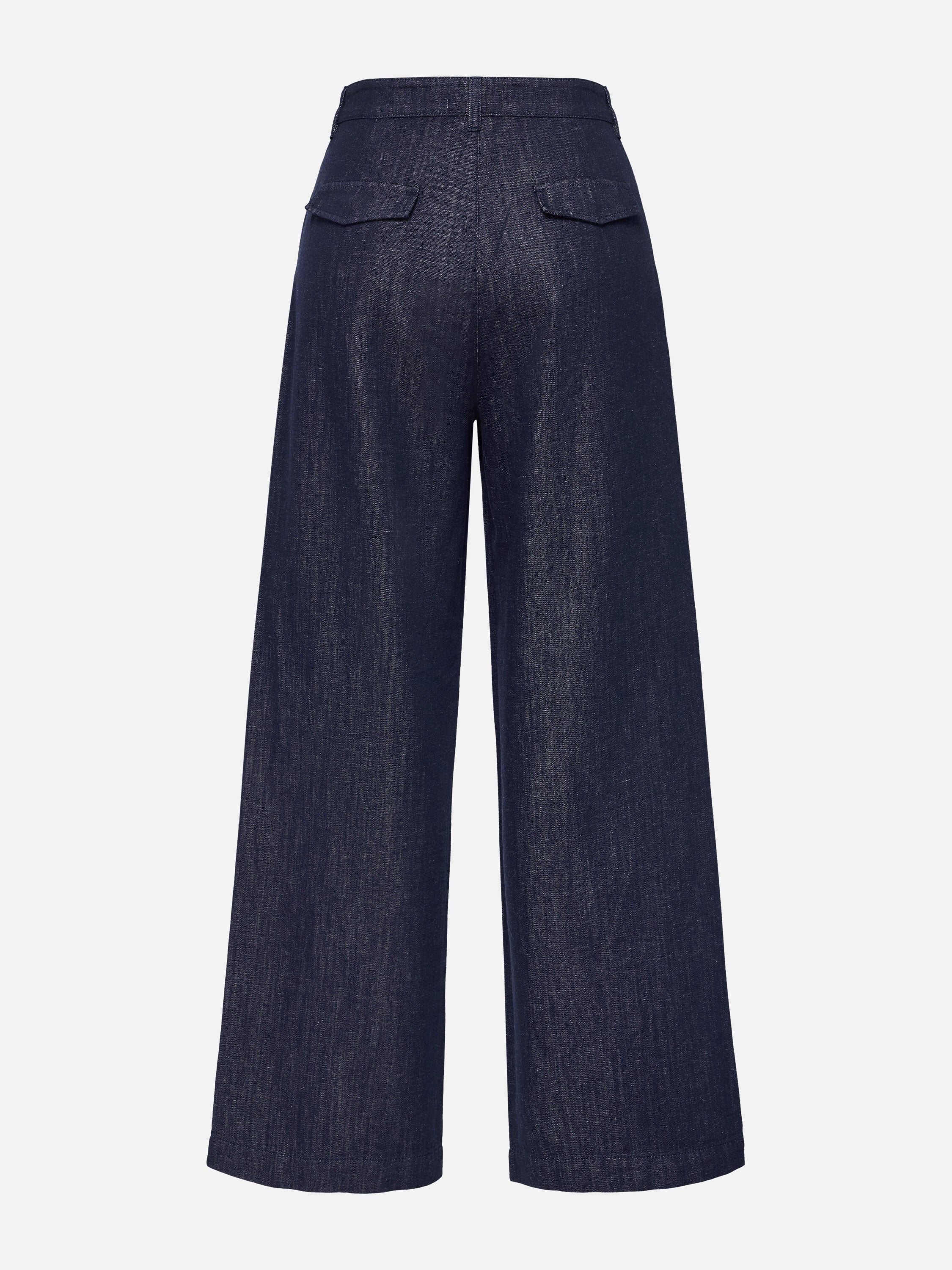 EP YAYING High-Waisted Textured Tencel-Linen Wide leg Jeans