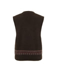 EP YAYING Yak Wool Ethnic Jacquard V-Neck Sweater Vest