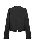 EP YAYING Blue Label Mulberry Silk Wool Jacquard Frog Button Jacket
