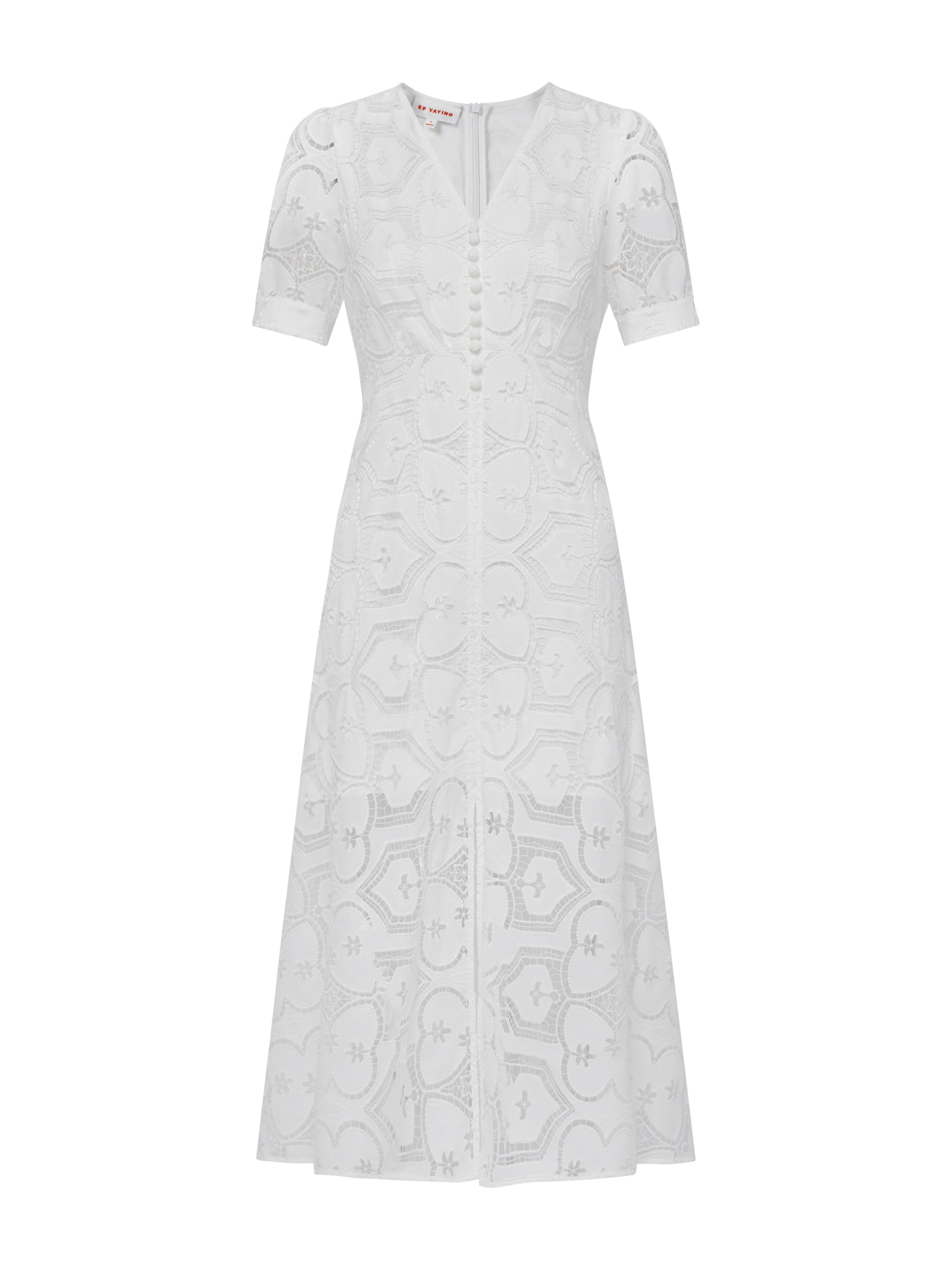 EP YAYING White V-Neck Dress