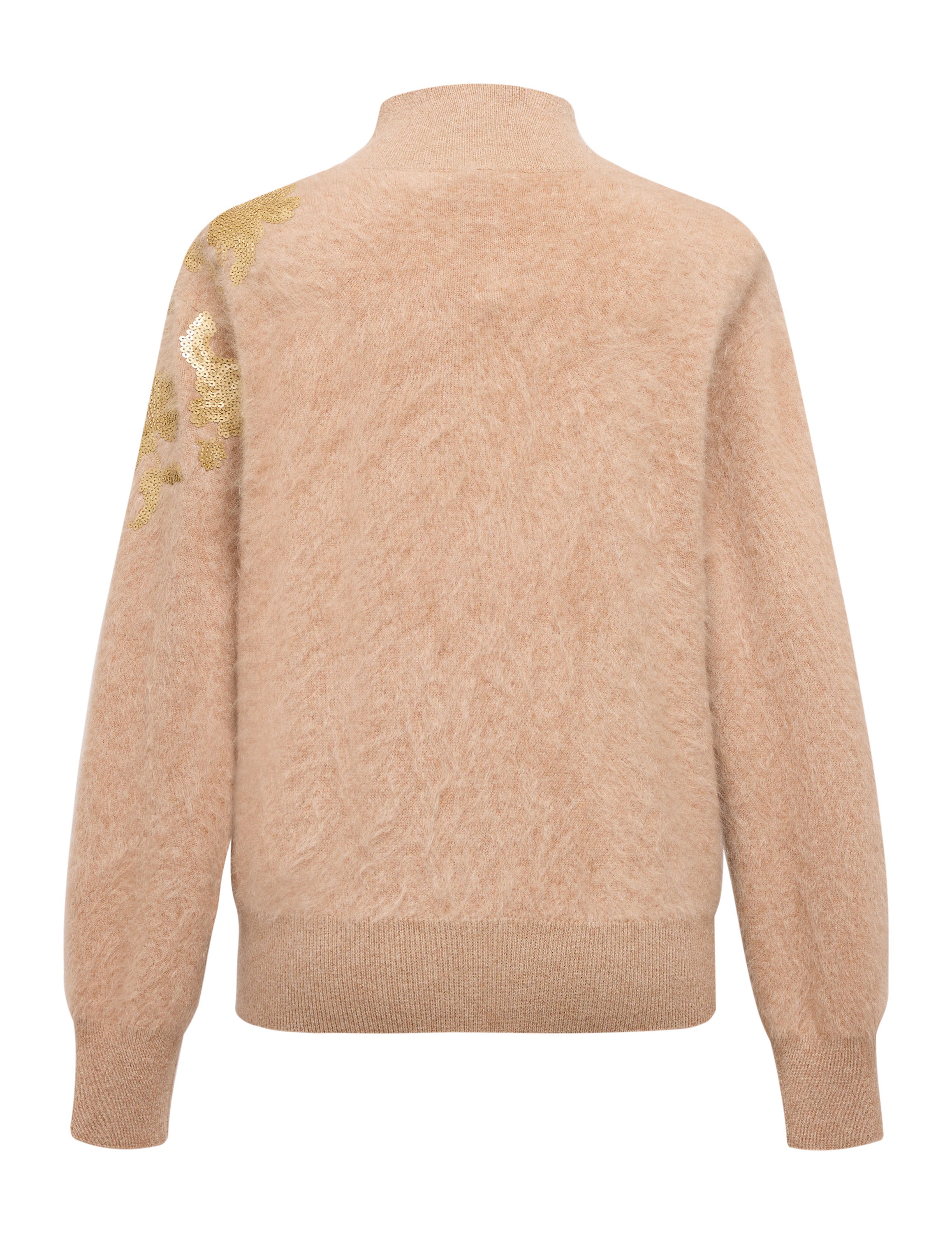 YAYING Beige Floral Knit Sweater