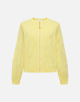 EP YAYING Linen Blended Round Neck Knit Cardigan