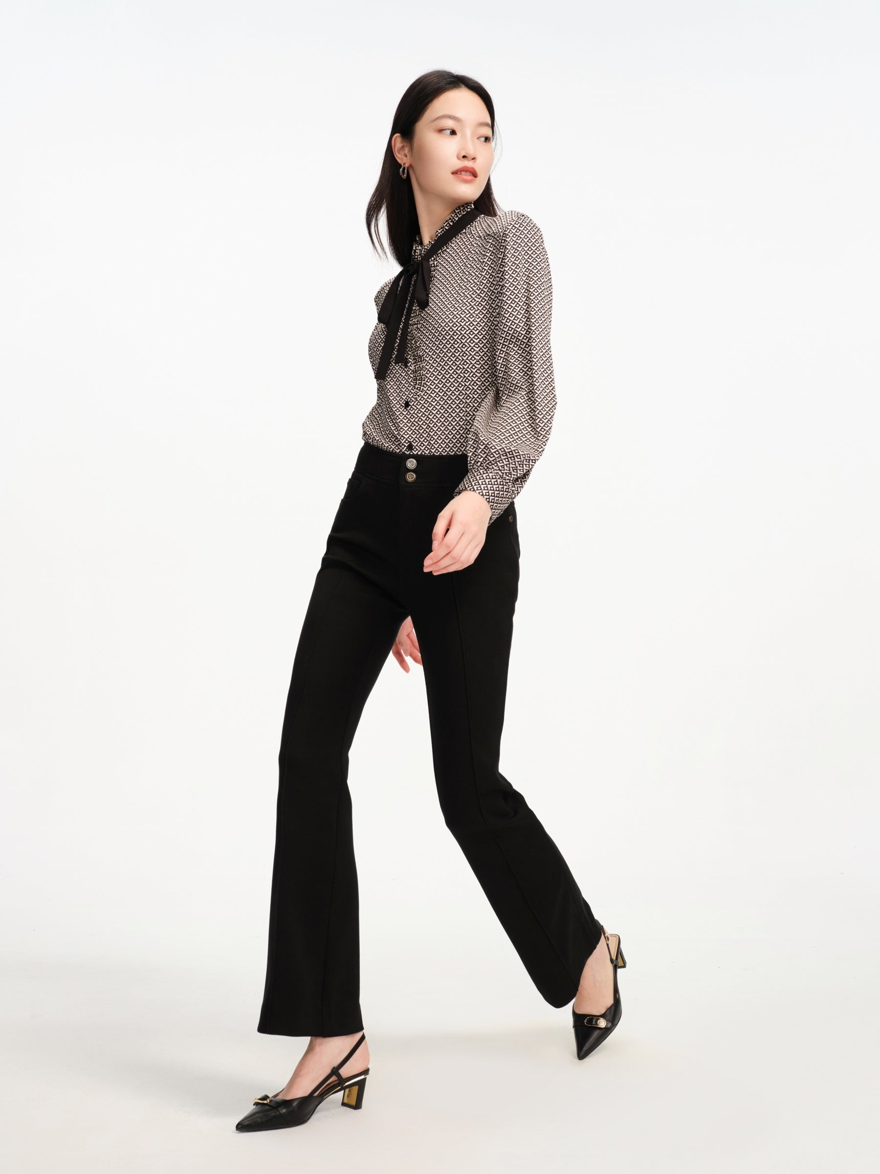 EP YAYING High Waist Flared legs Pants