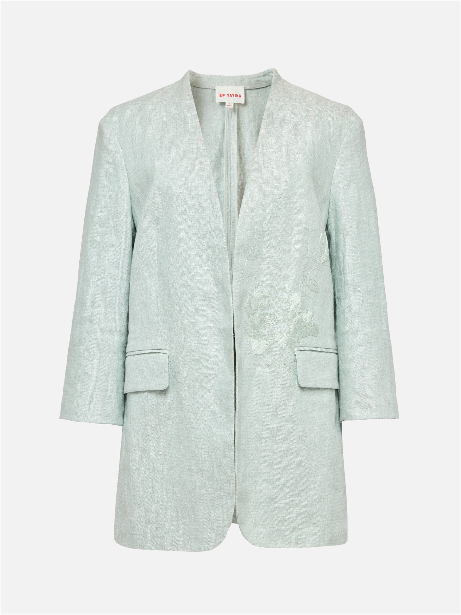 EP YAYING Collarless Linen Blazer EGKEH1111AG