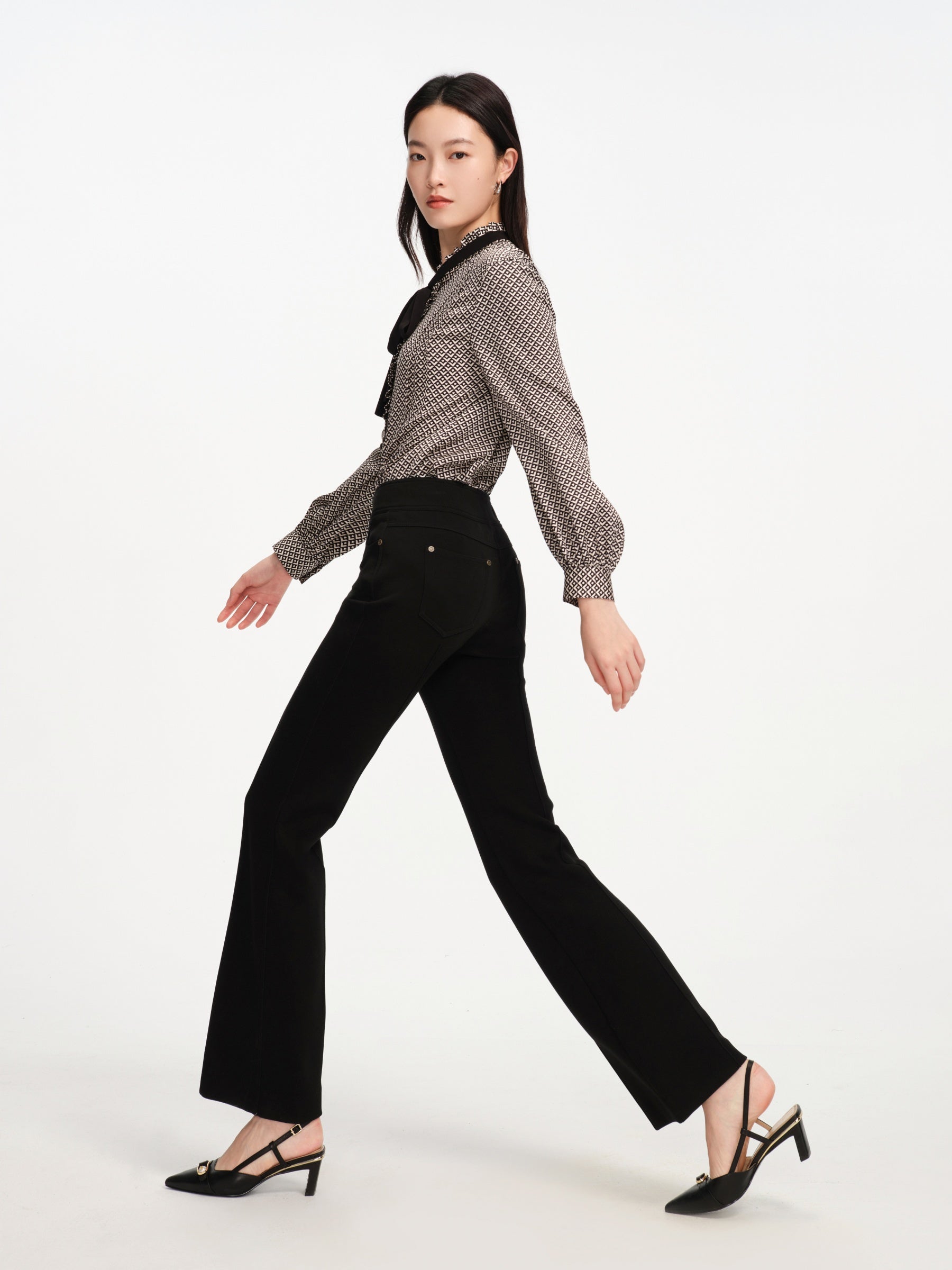 EP YAYING High Waist Flared legs Pants
