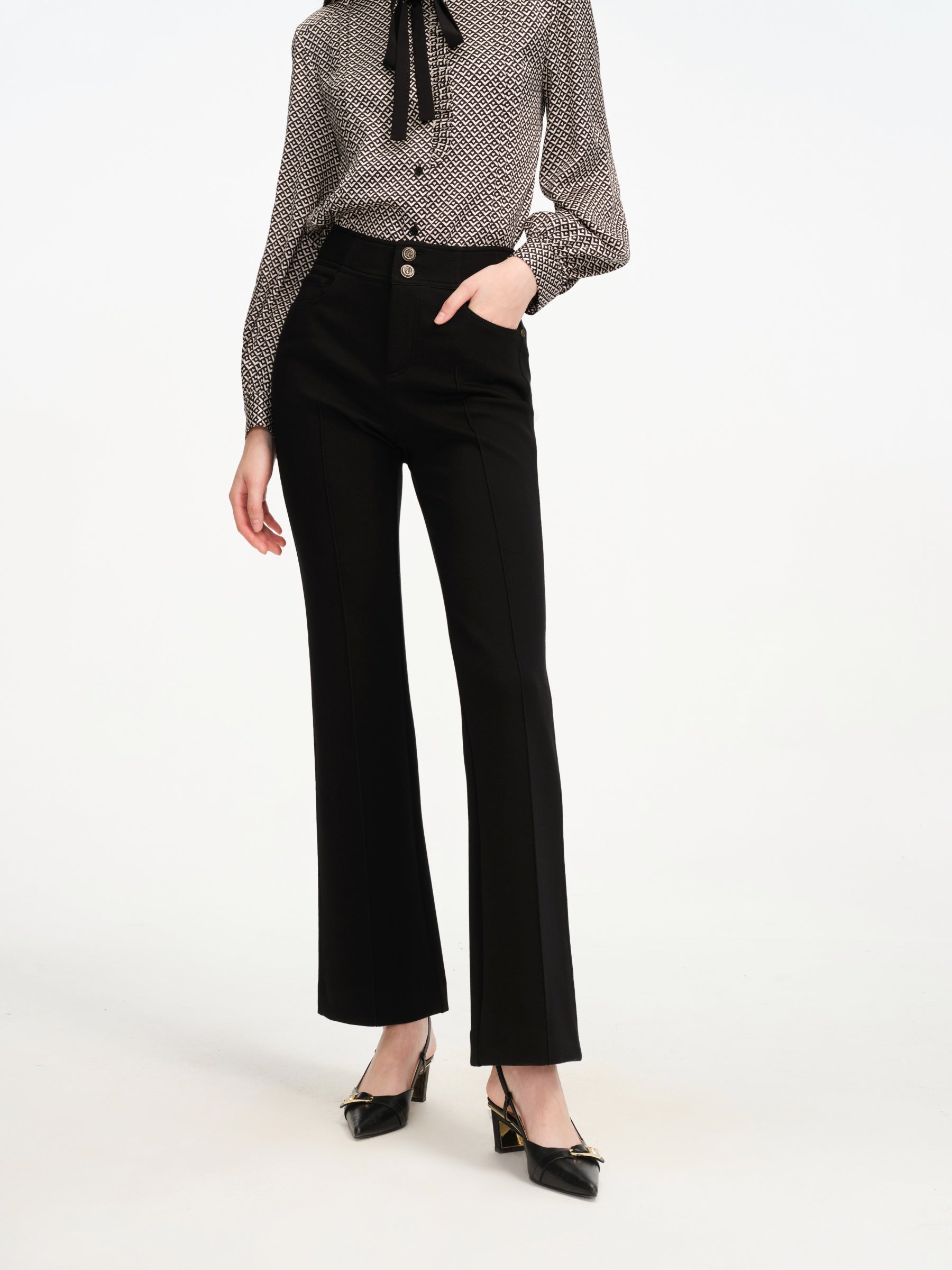 EP YAYING High Waist Flared legs Pants