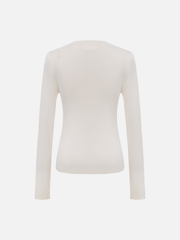 EP YAYING Slim Fit Round Neck Knit Sweater