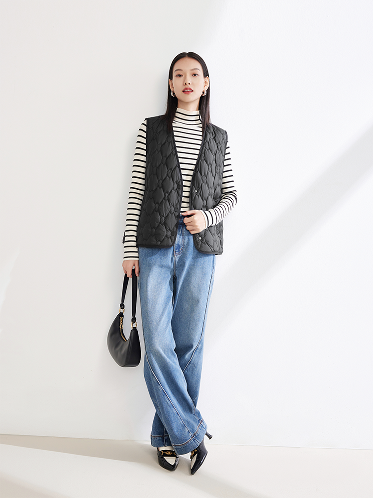 EP YAYING White Duck Down Puffer Vest