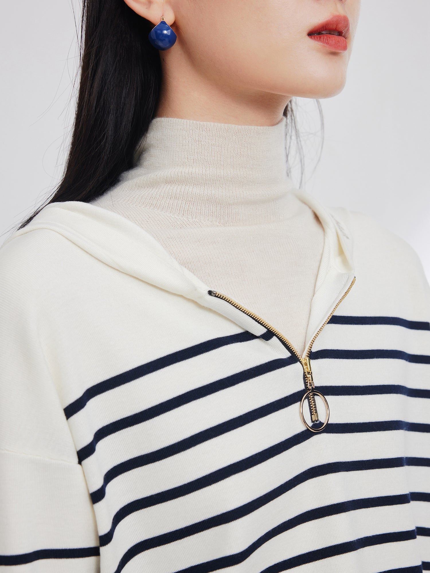 EP YAYING Stripe Patchwork Knit
