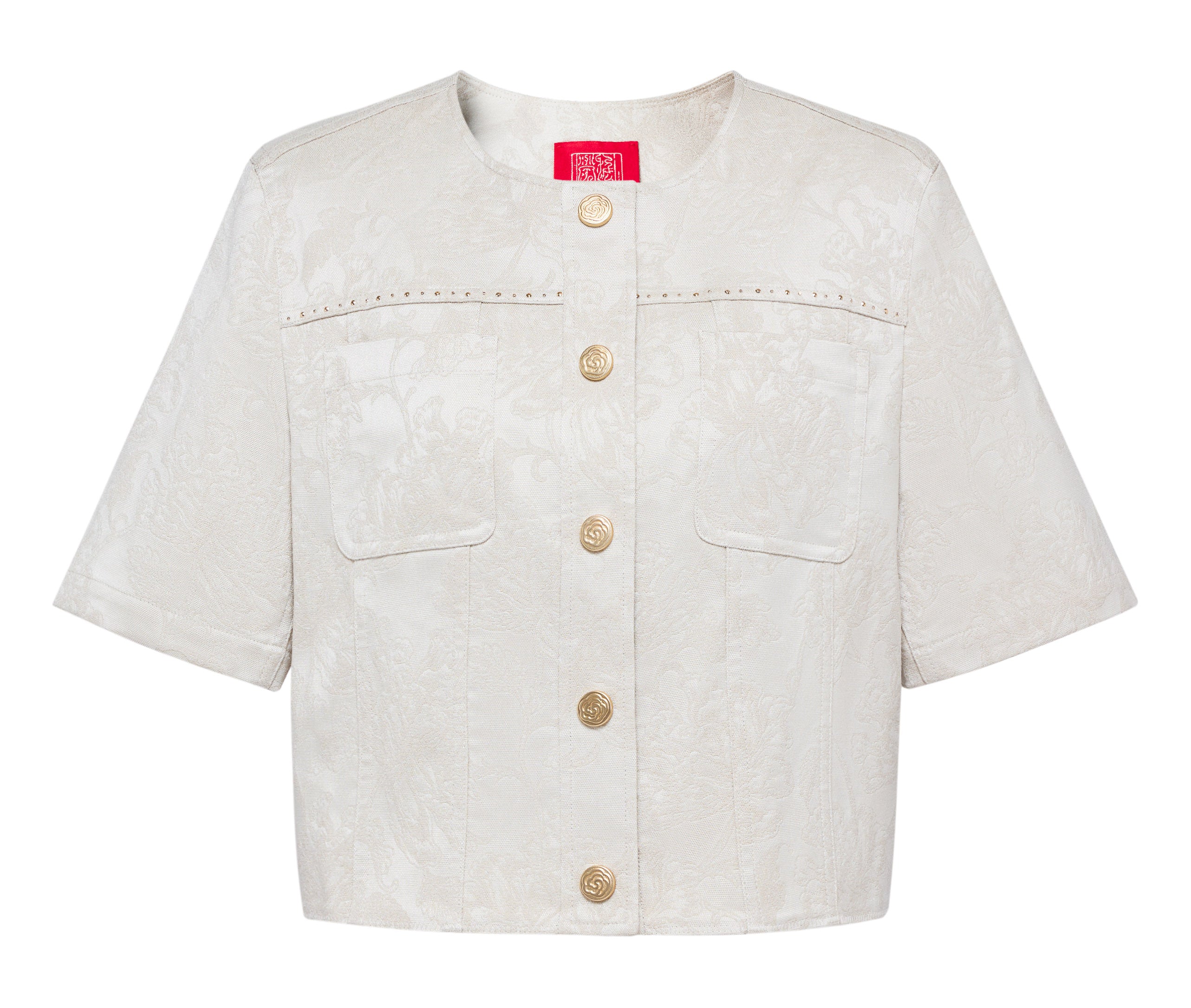 YAYING White Short Sleeve Button Shirt