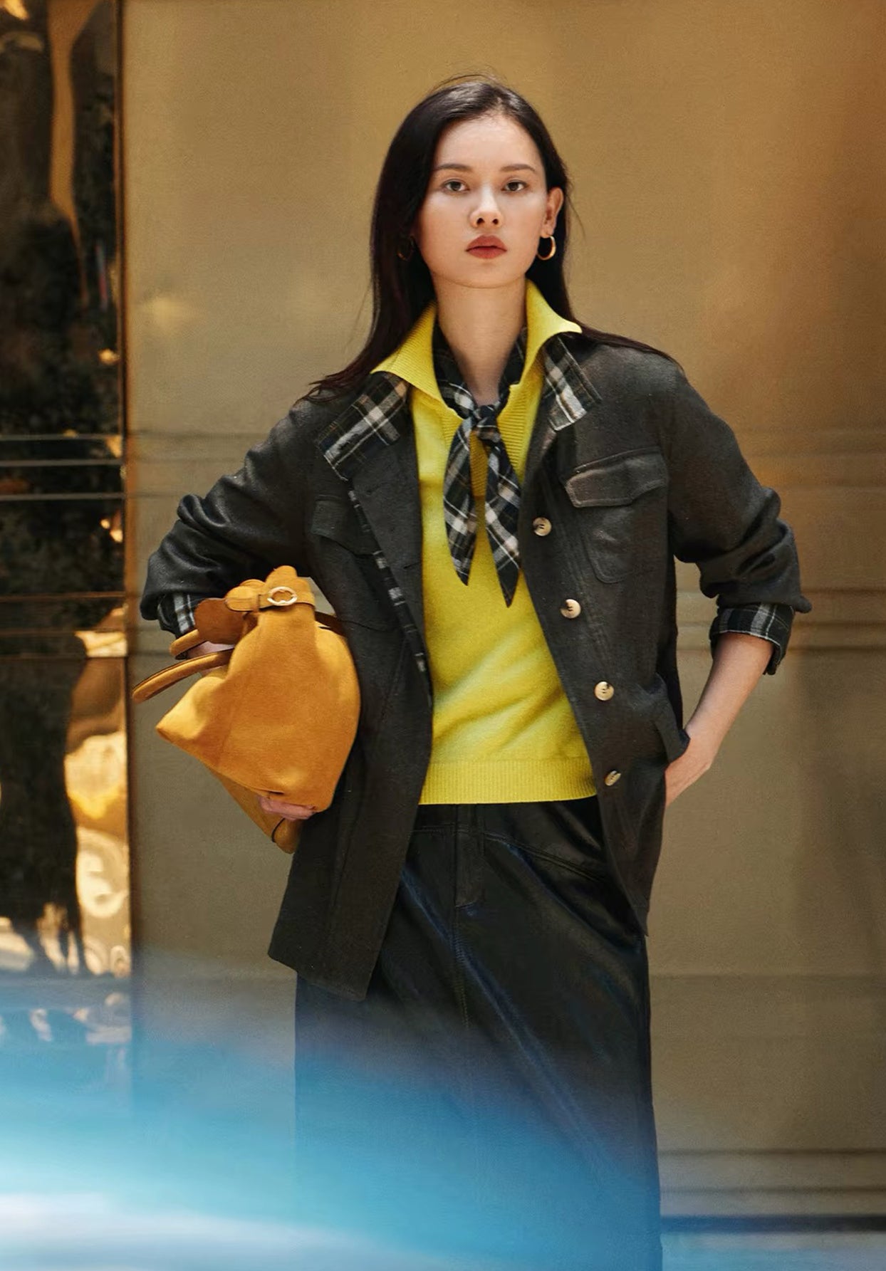 EP YAYING Olive Green Travel Commuter Jacket EGLAW1228A