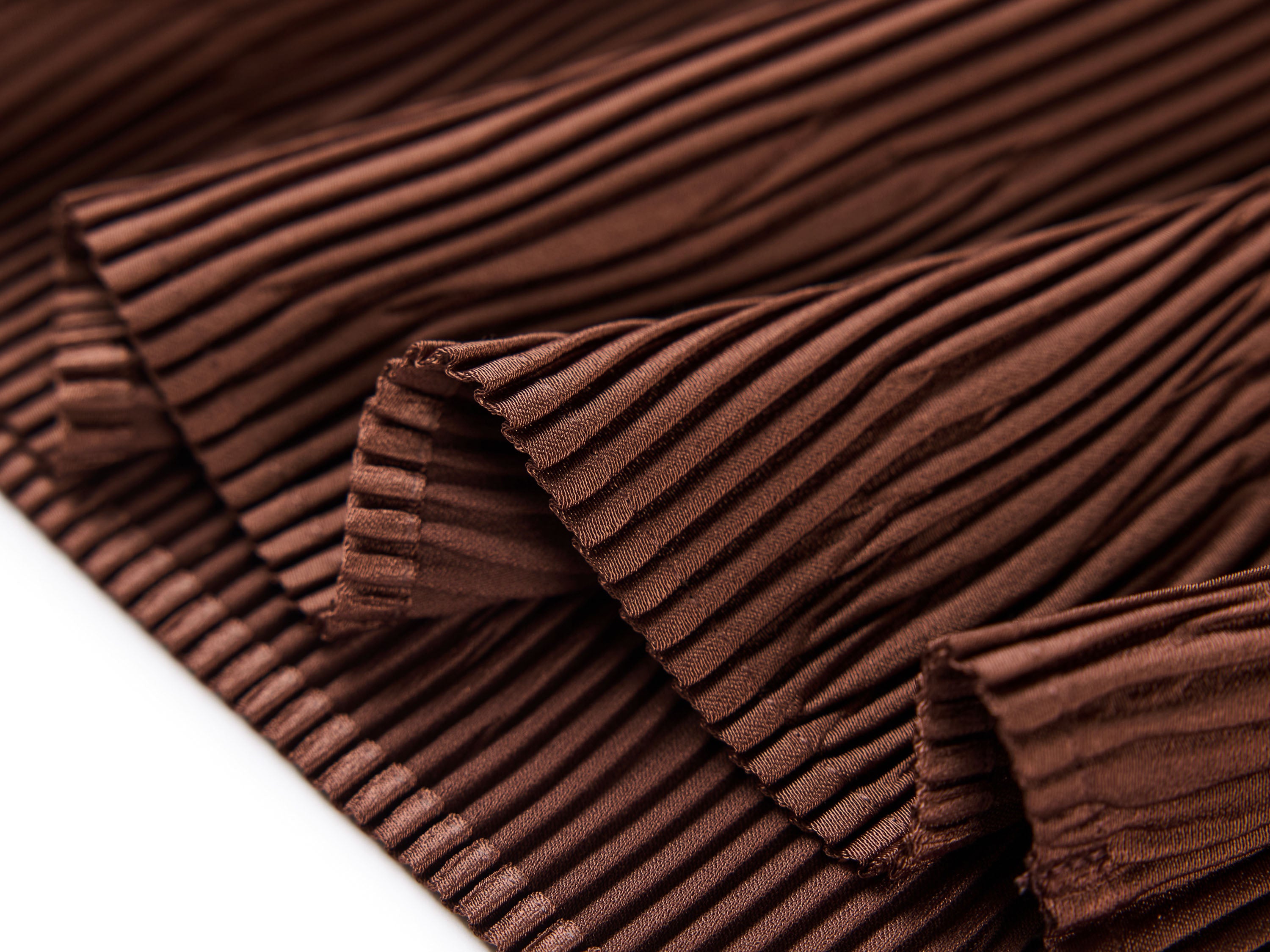 YAYING Brown Pleated Midi Skirt