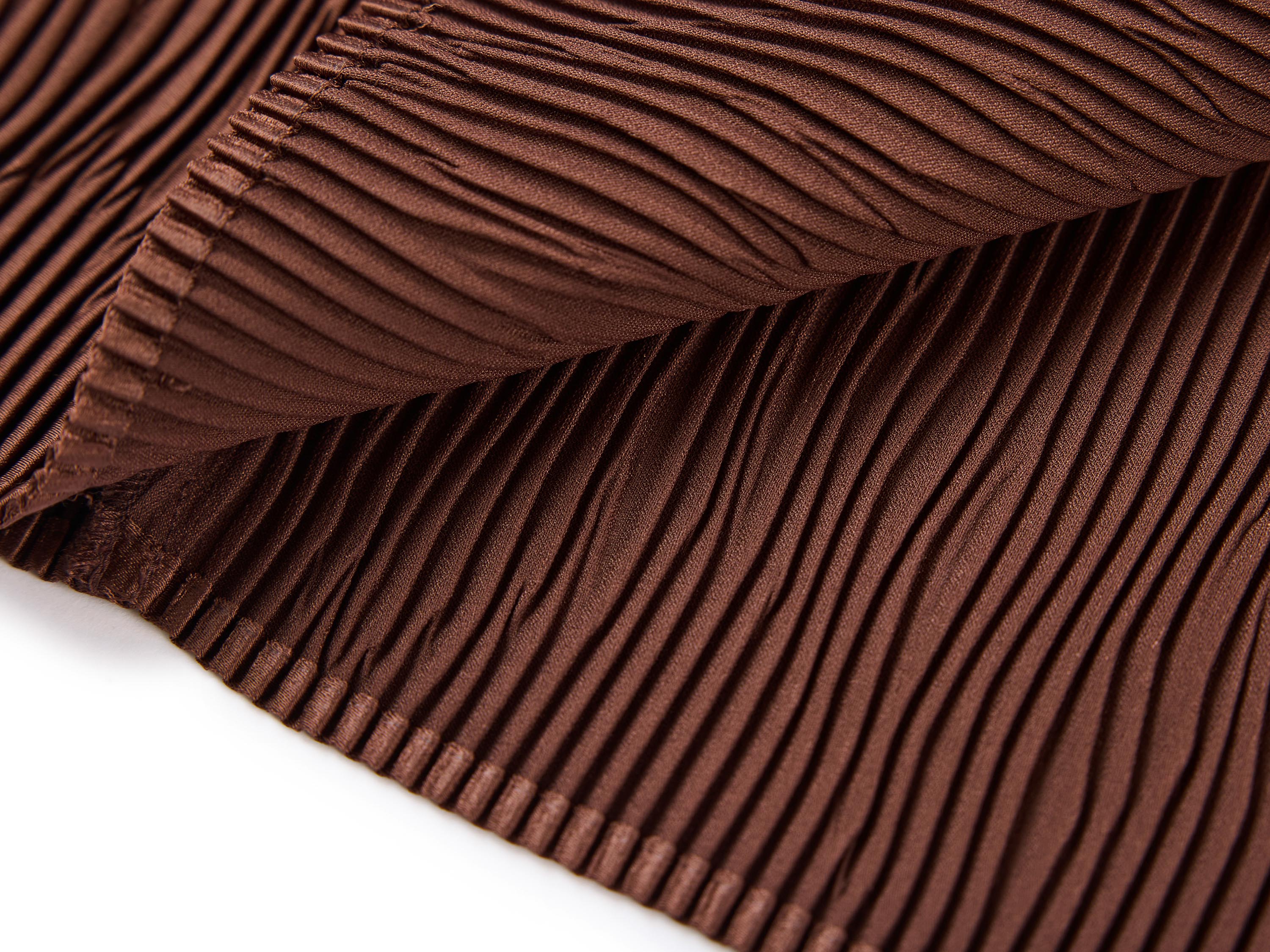 YAYING Brown Pleated Midi Skirt