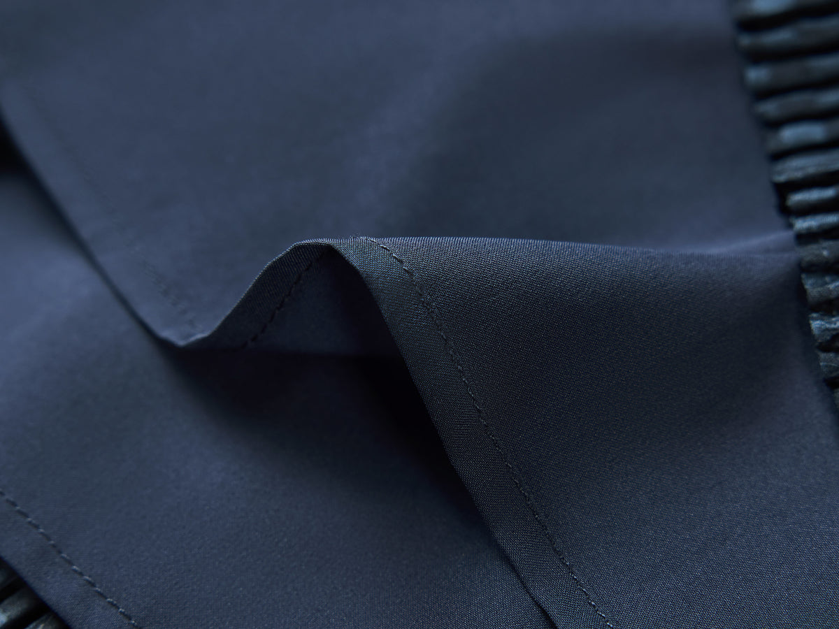 YAYING Navy Textured Pleated Midi Skirt