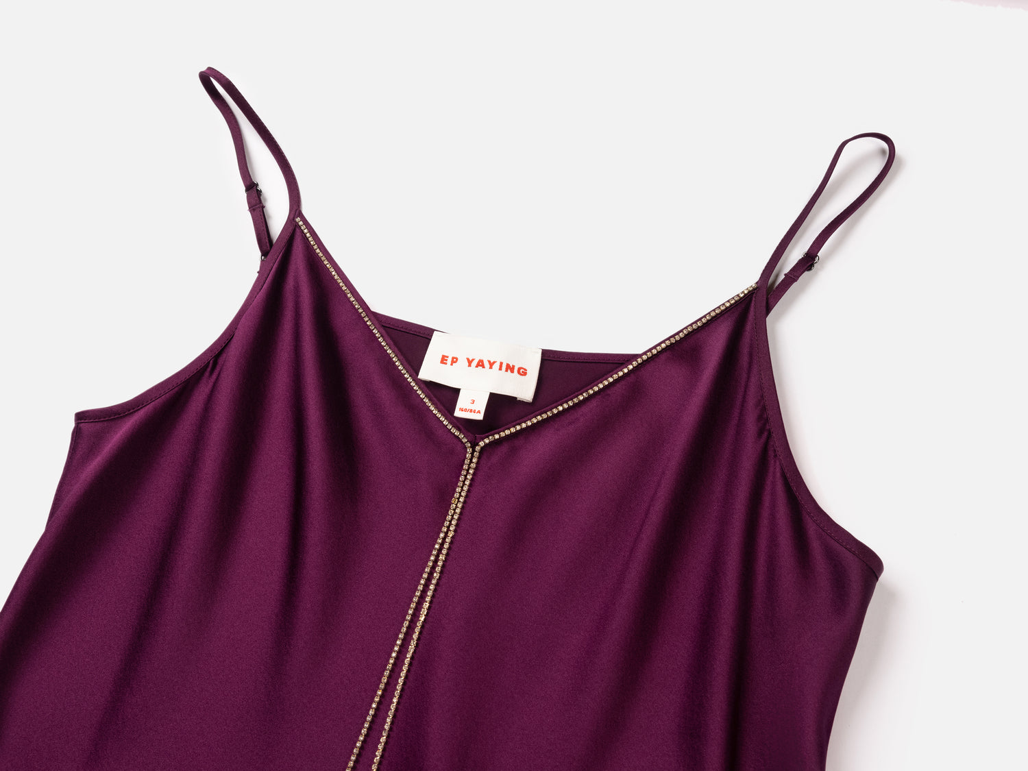 EP YAYING Silk Suspenders Dress