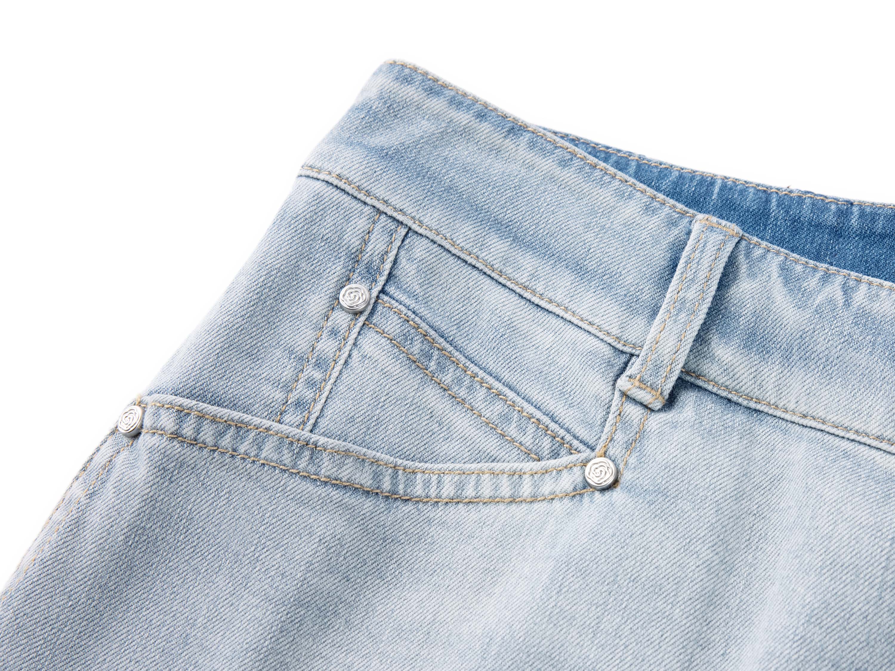 YAYING Light Wash Wide-Leg Jeans