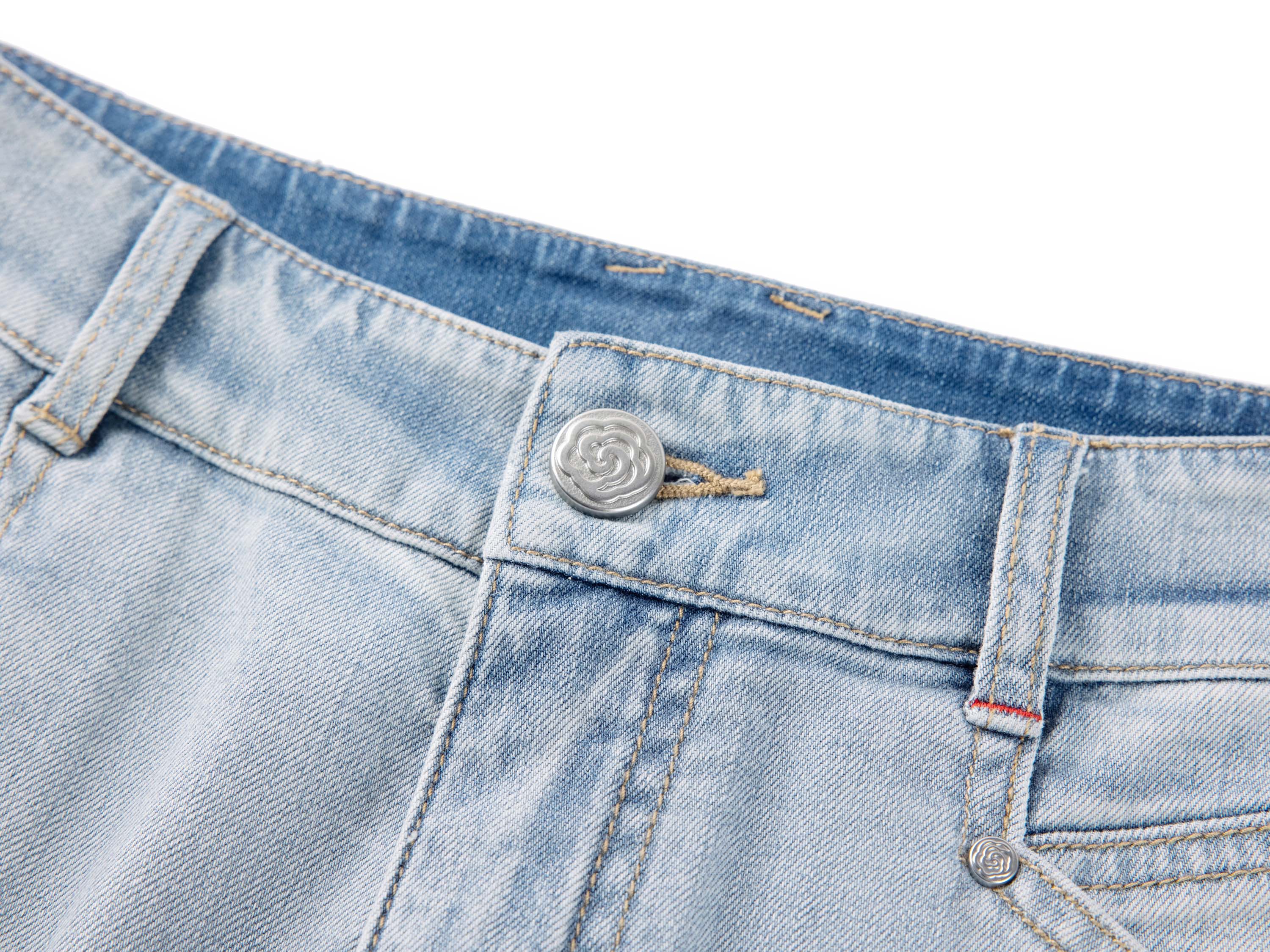YAYING Light Wash Wide-Leg Jeans