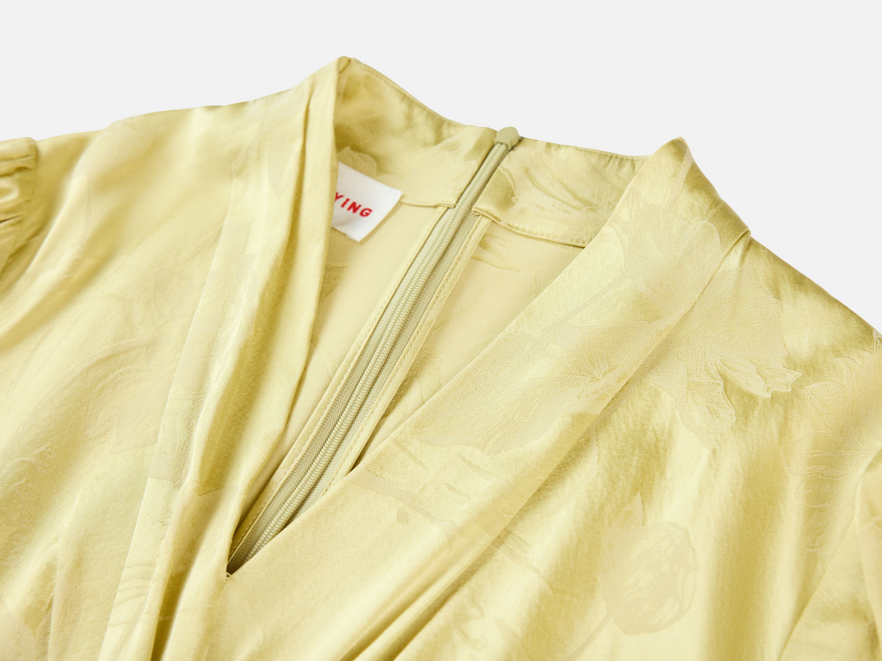 YAYING Yellow Satin Midi Dress