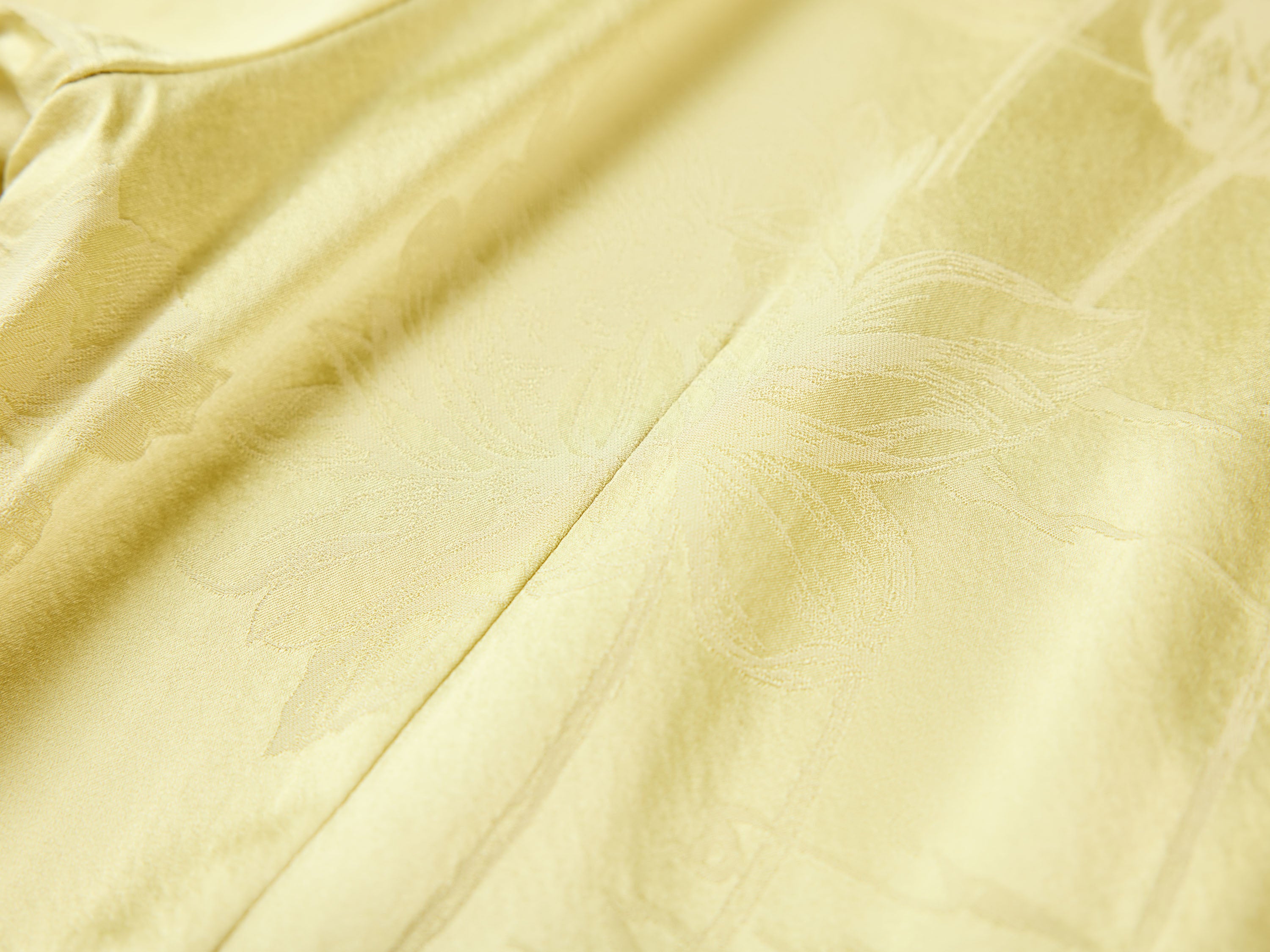 YAYING Yellow Satin Midi Dress