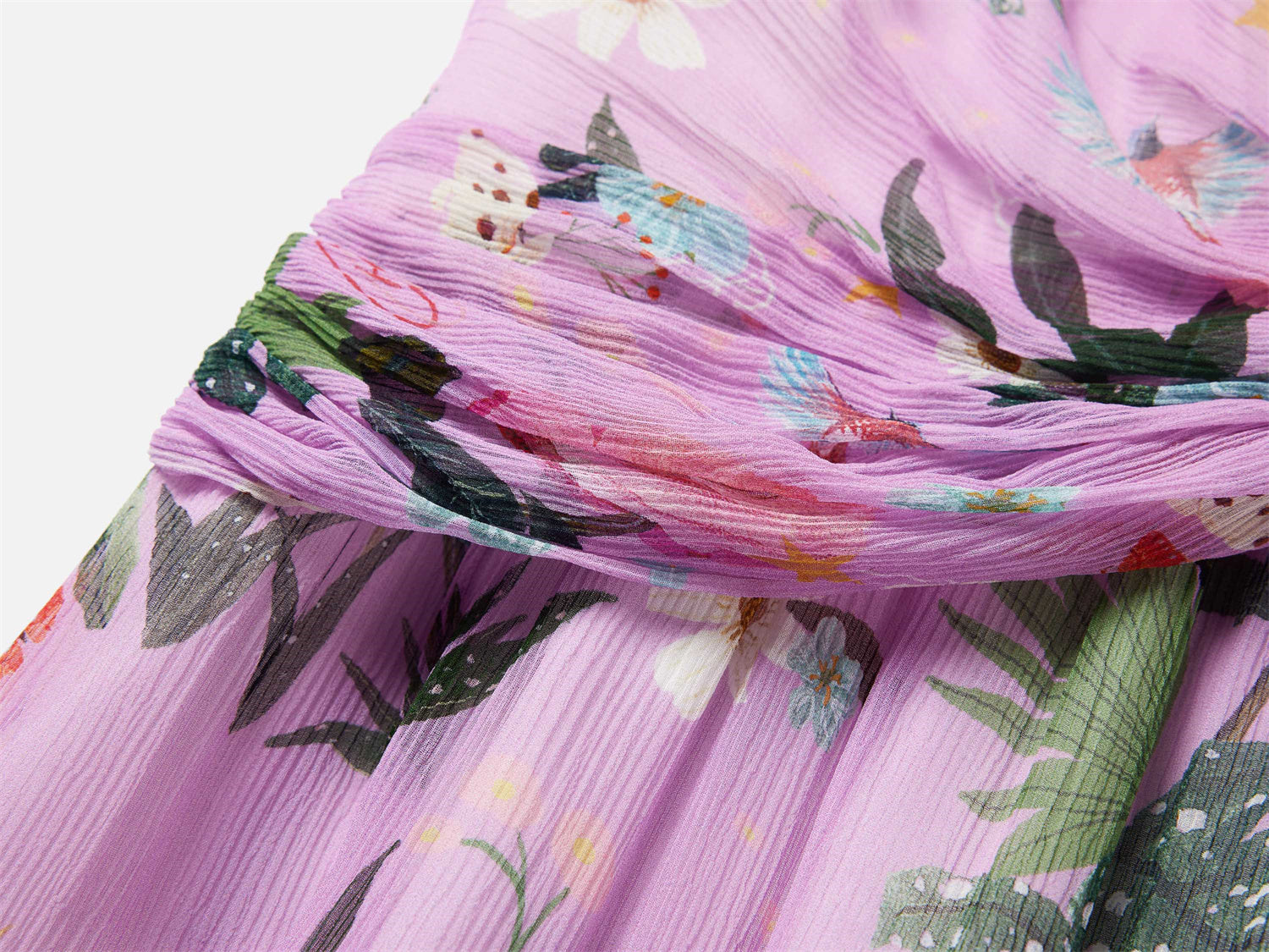 EP YAYING Silk Floral Midi Dress