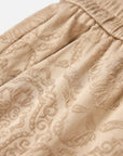 EP YAYING Silk Jacquard Straight-Leg Pants
