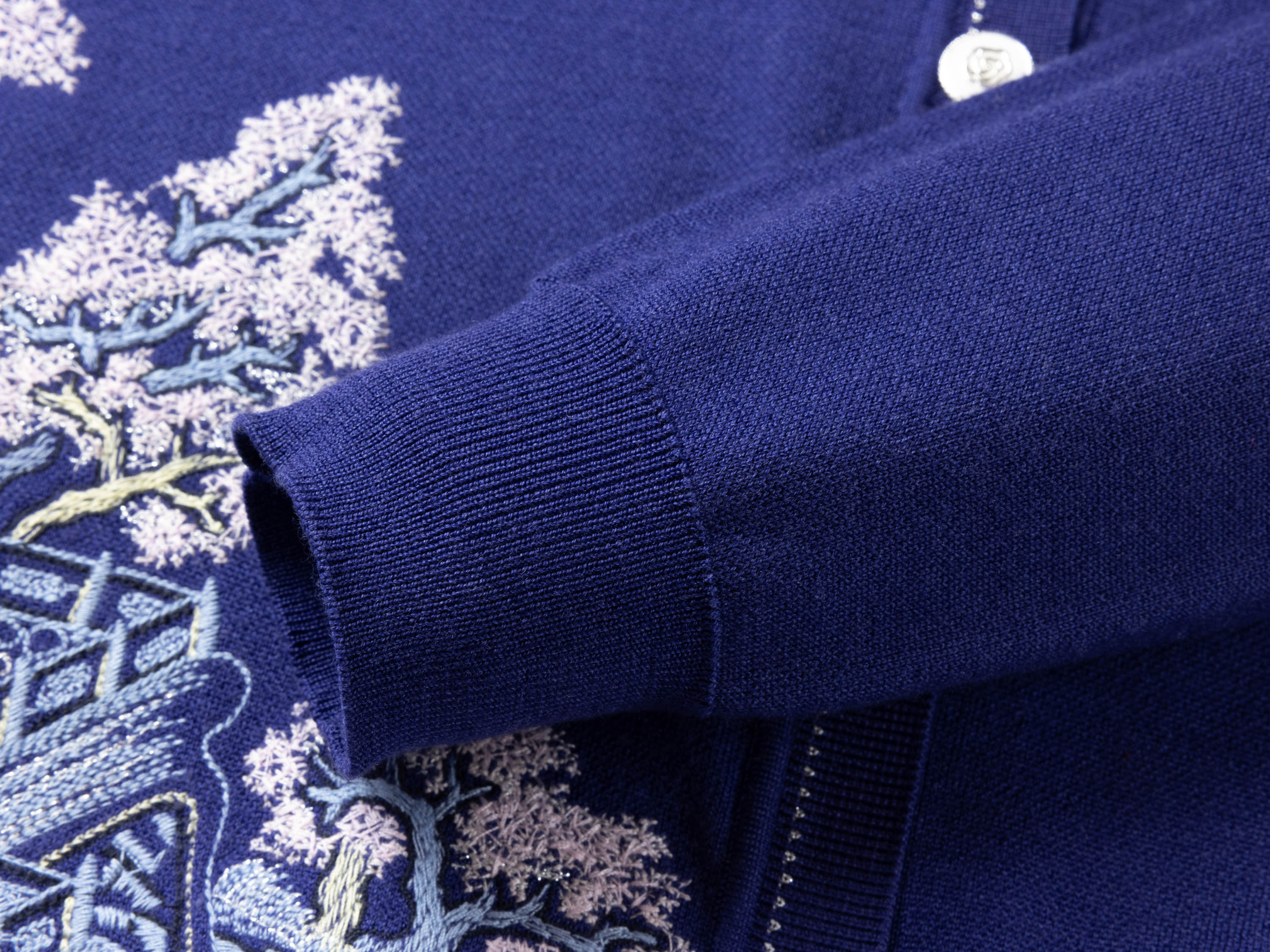 YAYING Blue Embroidered Cardigan