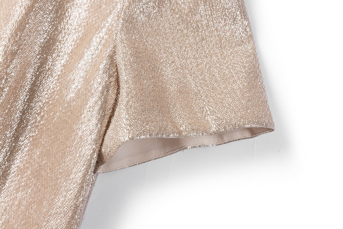 YAYING Silk Velvet Jacquard Cinched-Waist Dress