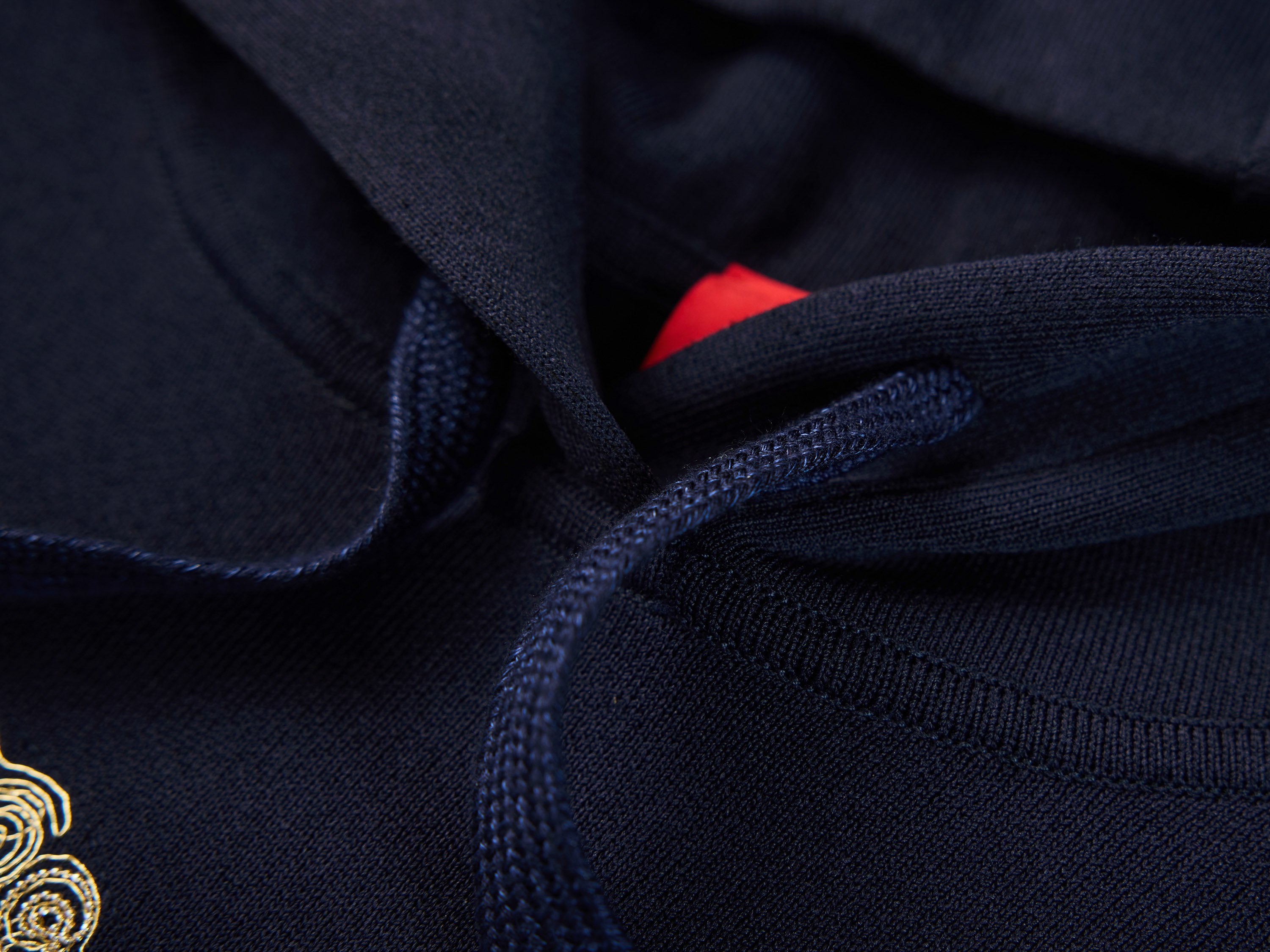 YAYING Navy Hoodie with Embroidery