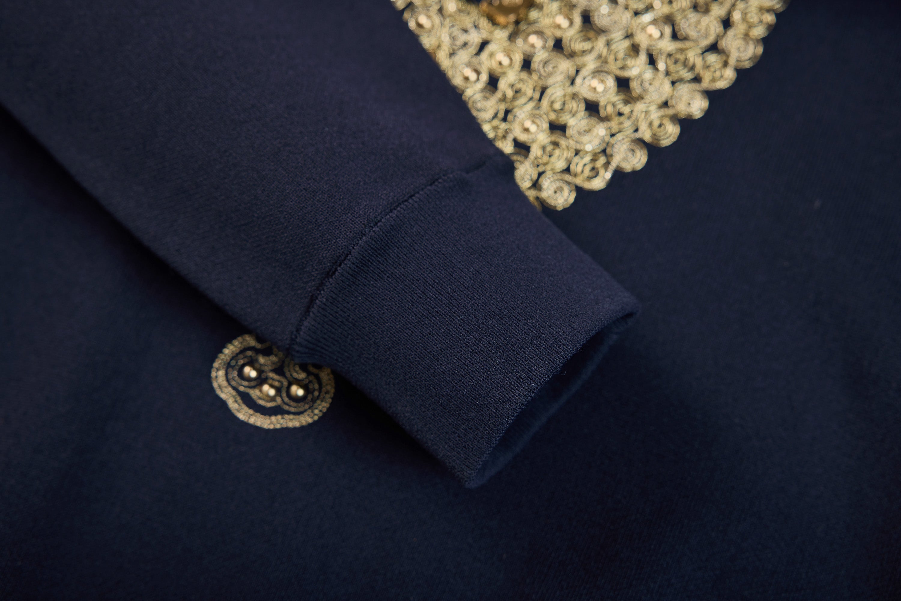 YAYING Navy Hoodie with Embroidery