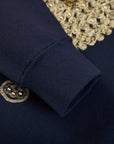 YAYING Navy Hoodie with Embroidery