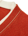 YAYING Red Contrast Knit Cardigan
