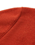 YAYING Red Contrast Knit Cardigan
