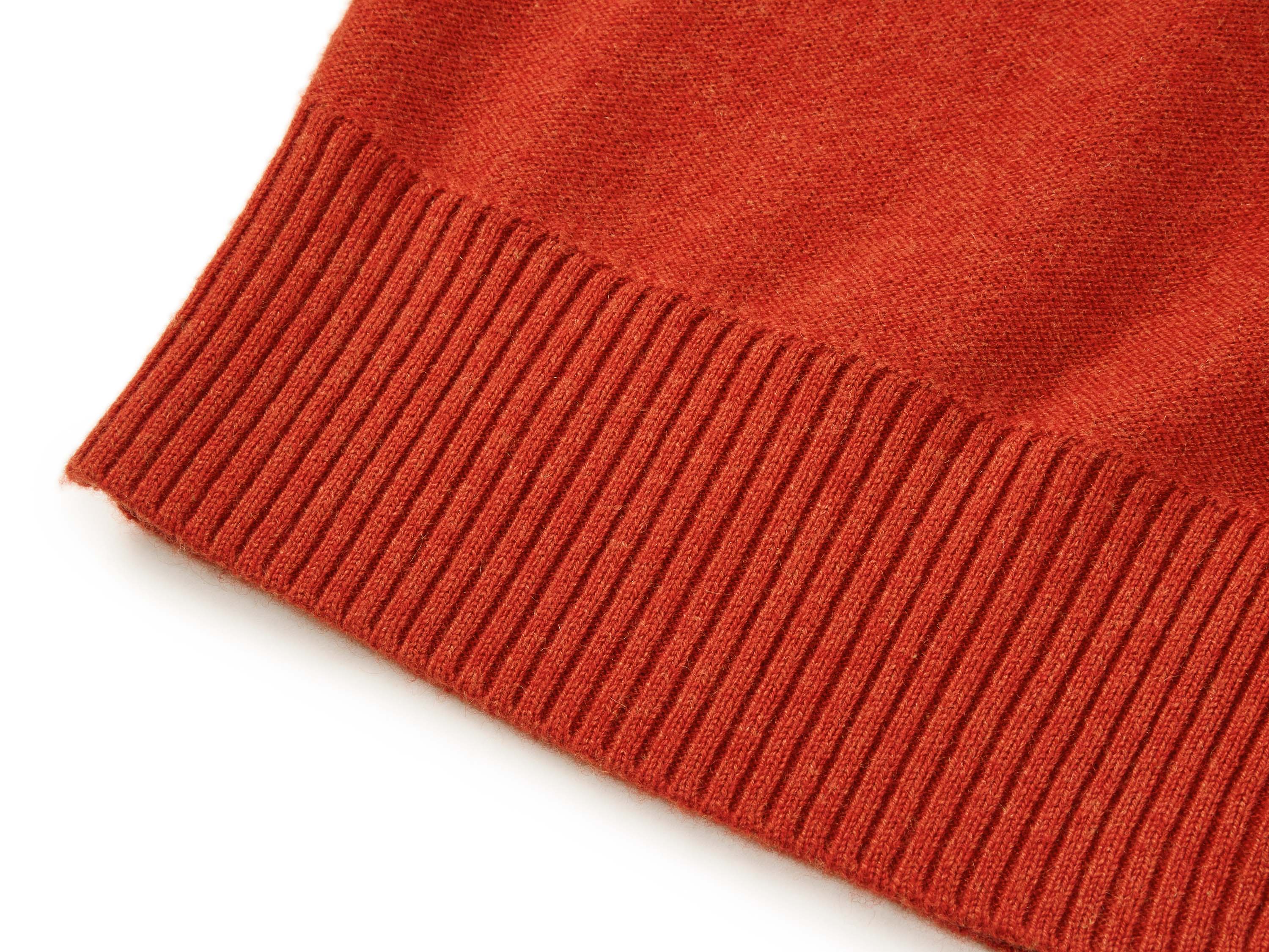 YAYING Red Contrast Knit Cardigan