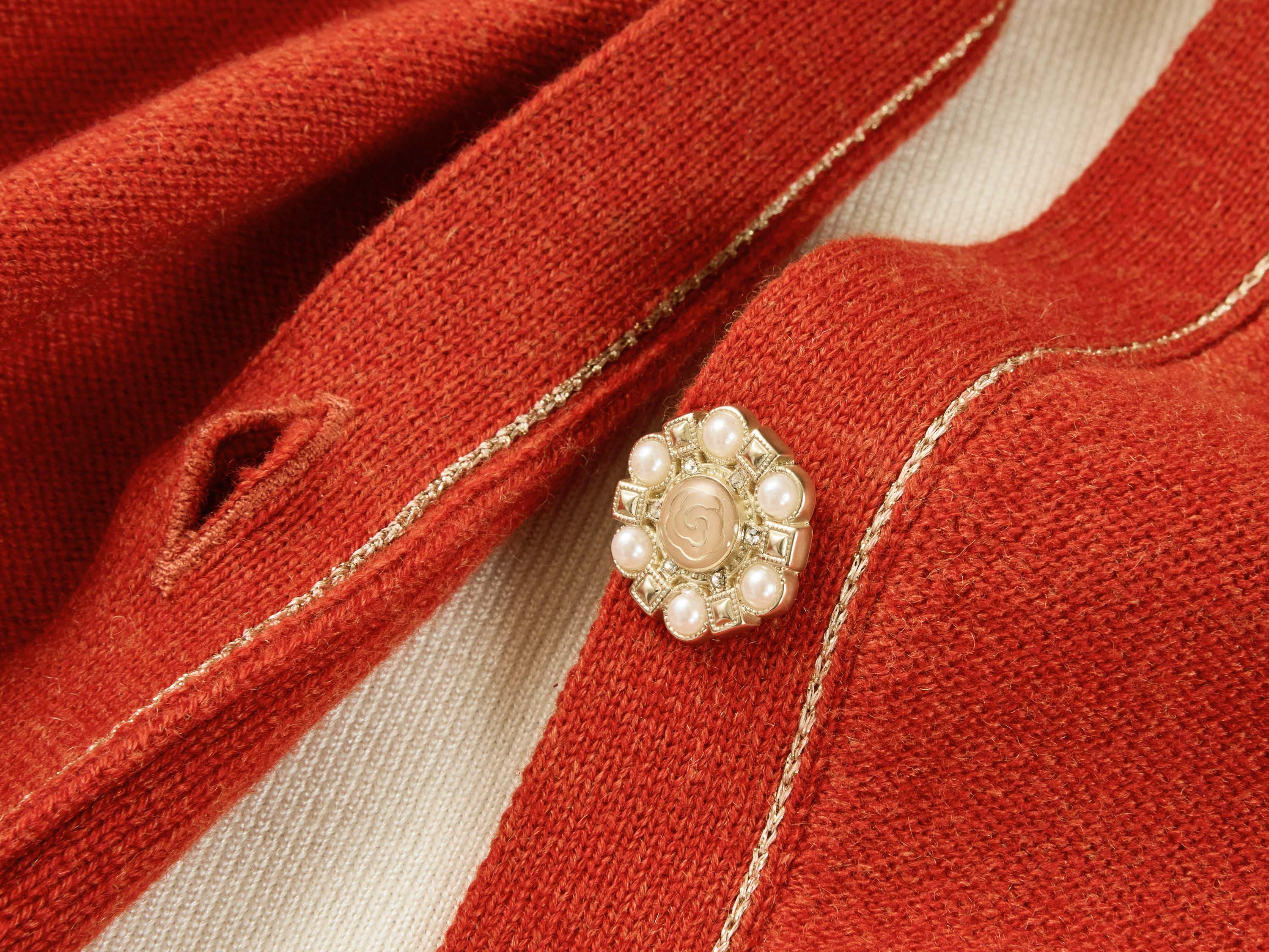 YAYING Red Contrast Knit Cardigan