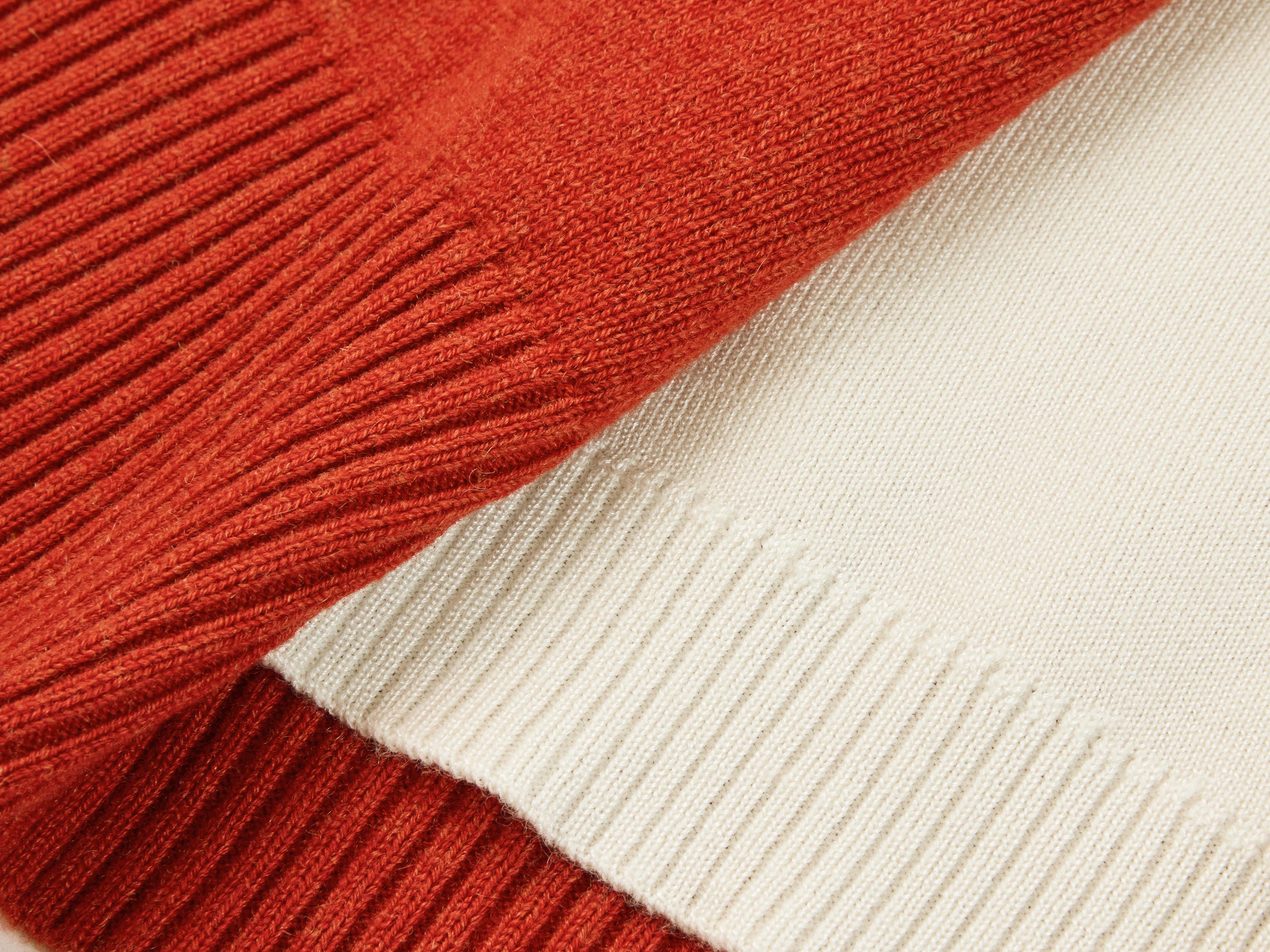 YAYING Red Contrast Knit Cardigan