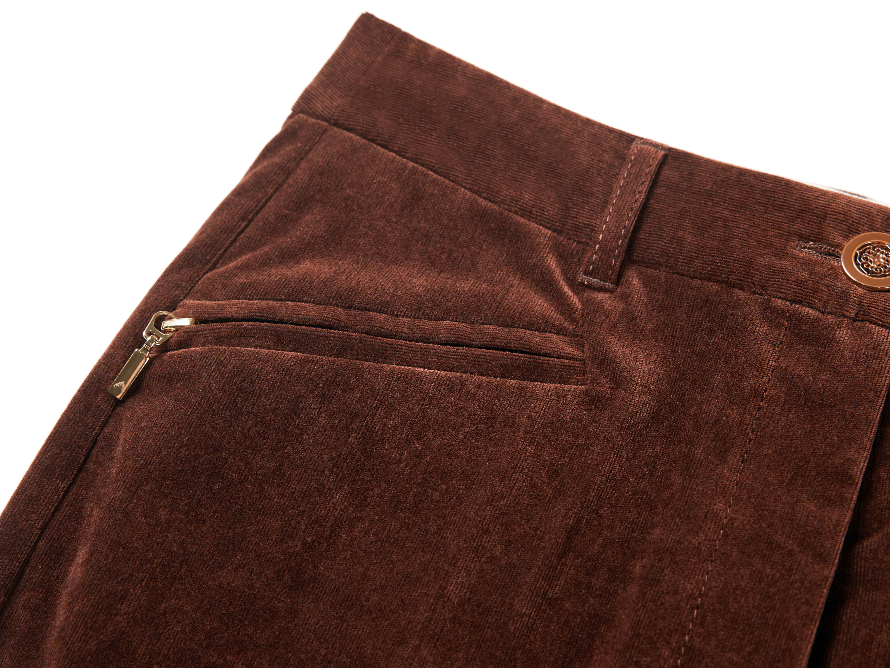YAYING Corduroy Slit-hem Pants