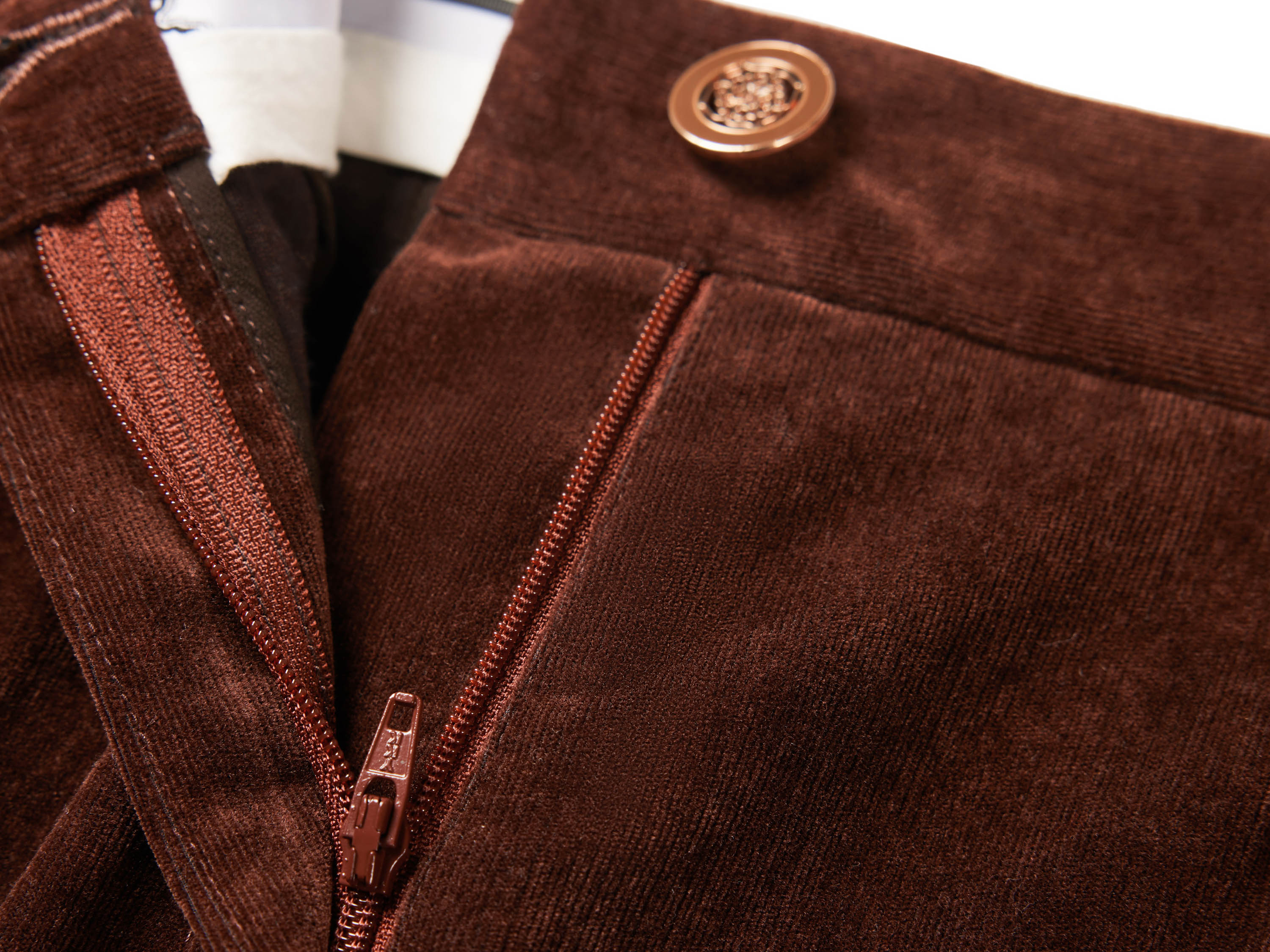 YAYING Corduroy Slit-hem Pants