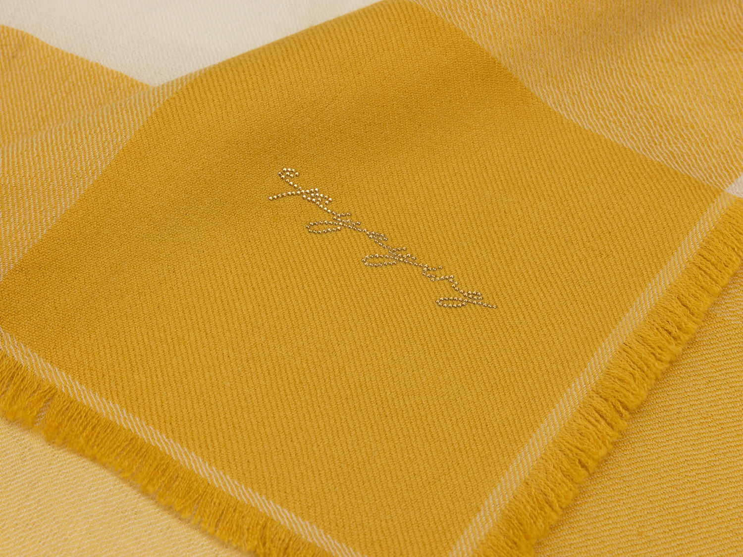 EP YAYING Cashmere Color-blocked Square Scarf