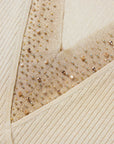 EP YAYING Beige Knit Short Sleeve Top
